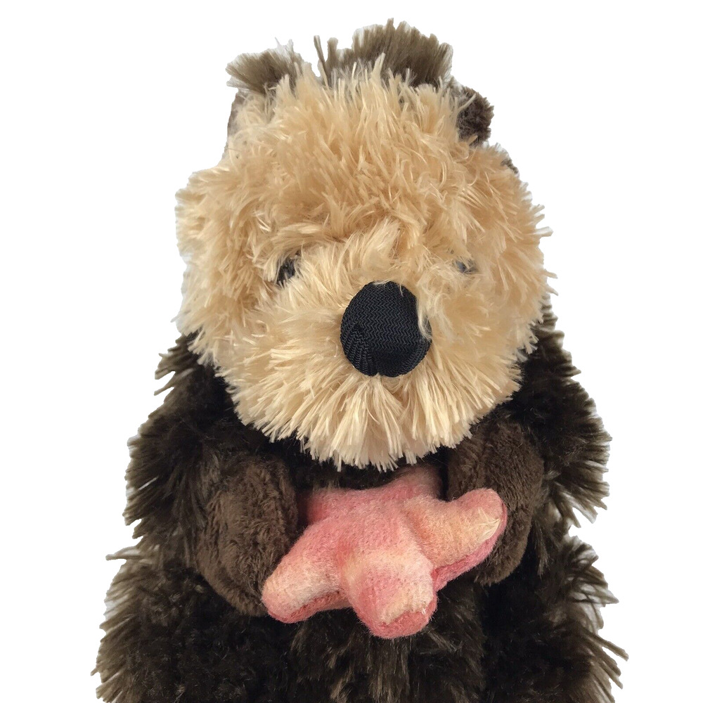 Wild Republic 10" Sea Otter Plush Starfish Realistic Stuffed Animal Toy Brown